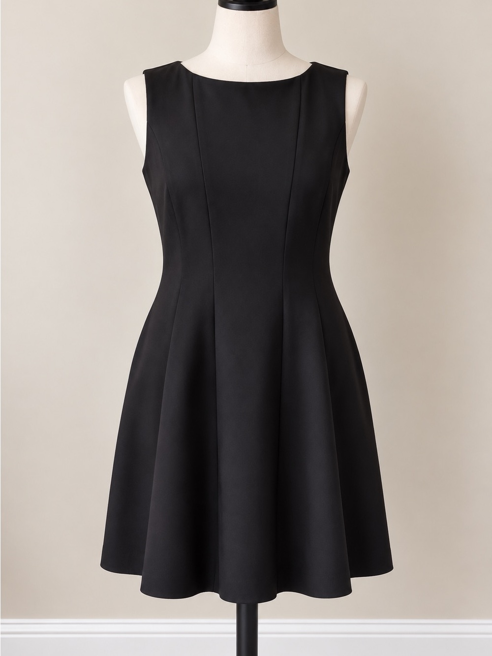 Evan Picone Black Sleeveless Fit-and-Flare Dress